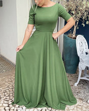 Load image into Gallery viewer, Modest Sage Green Bridesmaid Dresses
