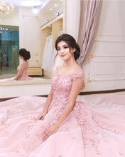 Load image into Gallery viewer, Modest Cap Sleeves Ball Gown
