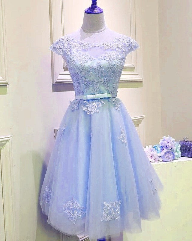 Modest Homecoming Dresses Tulle Lace Cap Sleeves Modest Homecoming Dresses Tulle Lace Cap Sleeves