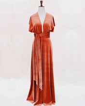 Load image into Gallery viewer, English Rose Velvet Bridesmaid Dresses With Sleeves
