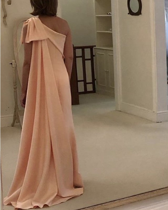 Mother of The Bride Dress Satin One Shoulder
