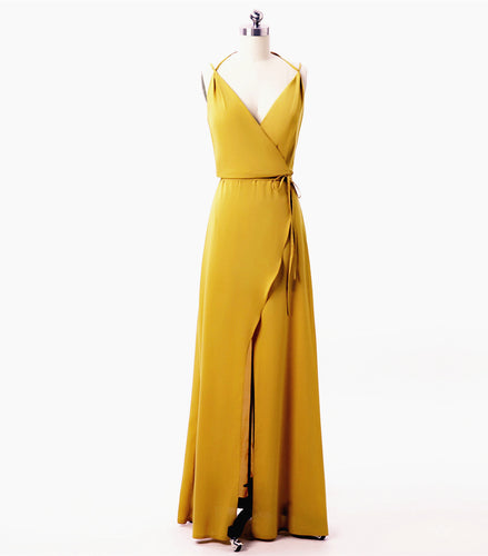 Mustard Yellow Bridesmaid Dresses Long