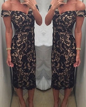Load image into Gallery viewer, Elegant Navy Blue Lace Bridesmaid Dresses
