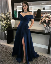Load image into Gallery viewer, Navy Blue Prom Dresses With Pockets
