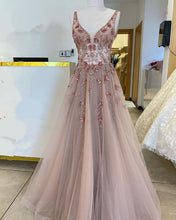 Load image into Gallery viewer, Nude Tulle Prom Dresses
