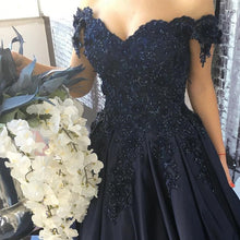 Load image into Gallery viewer, Off Shoulder Ball Gowns Lace Flowers Beaded
