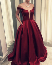 Load image into Gallery viewer, Off Shoulder Floor Length Ballgowns Prom Dresses-alinanova
