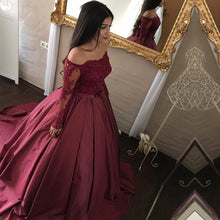Load image into Gallery viewer, Off Shoulder Long Sleeves Wedding Dresses Ball Gowns-alinanova
