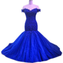 Load image into Gallery viewer, Off Shoulder Mermaid Dress Appliques
