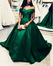 Load image into Gallery viewer, Off Shoulder Satin Ball Gowns Wedding Dresses
