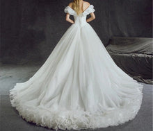 Load image into Gallery viewer, Off Shoulder Tulle Ball Gowns Cinderella Wedding Dresses
