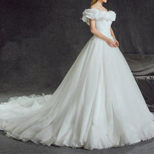Load image into Gallery viewer, Off Shoulder Tulle Ball Gowns Cinderella Wedding Dresses-alinanova

