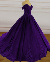 Load image into Gallery viewer, Off The Shoulder Ball Gown Dresses Lace Embrodiery Beaded
