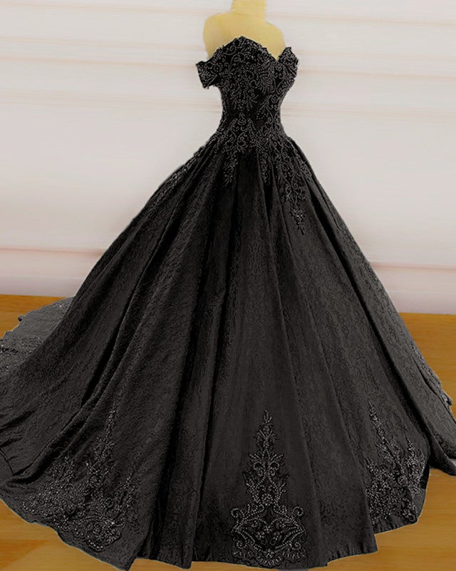 Black Princess Wedding Dress
