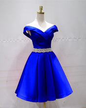 Load image into Gallery viewer, Off The Shoulder Homecoming Dresses Beaded Sashes
