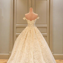 Load image into Gallery viewer, Off The Shoulder Lace Wedding Dresses Ball Gown
