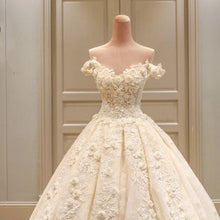 Load image into Gallery viewer, Off The Shoulder Lace Wedding Dresses Ball Gown
