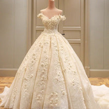 Load image into Gallery viewer, Off The Shoulder Lace Wedding Dresses Ball Gown-alinanova
