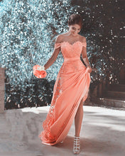 Load image into Gallery viewer, Off The Shoulder Mermaid Prom Dresses Lace Appliques
