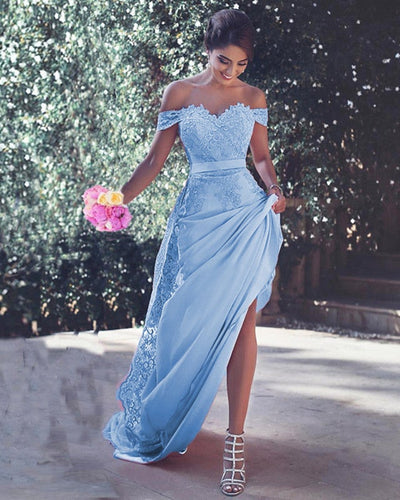 Mermaid Baby Blue Prom Dresses