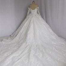 Load image into Gallery viewer, Off The Shoulder Royal Train Lace Wedding Dresses Ball Gowns
