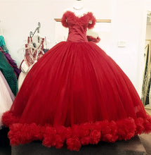 Load image into Gallery viewer, burgundy-quinceanera-gowns
