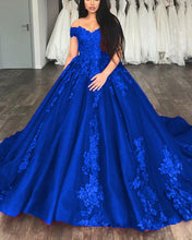Load image into Gallery viewer, Royal Blue Quinceanera Dresses Off The Shoulder
