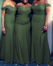 Load image into Gallery viewer, Olive Green Mermaid Dresses Bridesmaid
