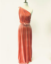 Load image into Gallery viewer, English Rose Velvet Bridesmaid Dresses Convertible Style
