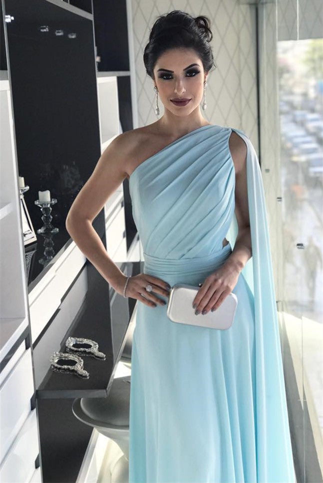 Prom Dresses Long Chiffon One Shoulder Evening Party Gowns – alinanova