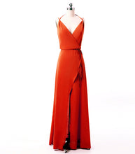Load image into Gallery viewer, Spaghetti Straps Bridesmaid Dress With Split
