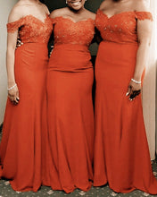 Load image into Gallery viewer, Mermaid Orange Dresses Bridesmaid
