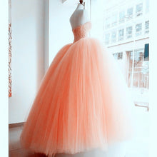 Load image into Gallery viewer, Pink Coral Lace Beading Tulle Ball Gowns Quinceanera Dresses
