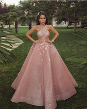 Load image into Gallery viewer, Pink Glitter Prom Dresses 2021
