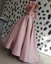 Load image into Gallery viewer, Pink Satin Prom Dresses With 3D Flowers
