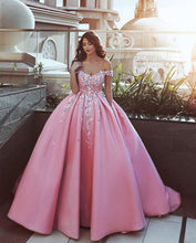 Load image into Gallery viewer, Pink Tulle Beaded Prom Dresses Ball Gown-alinanova
