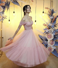 Load image into Gallery viewer, Tulle Off The Shoulder Midi Formal Dresses-alinanova
