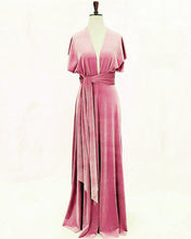 Load image into Gallery viewer, Rose Pink Velvet Bridesmaid Dresses With Sleeves
