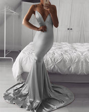 Load image into Gallery viewer, Silver Mermaid Prom Dresses
