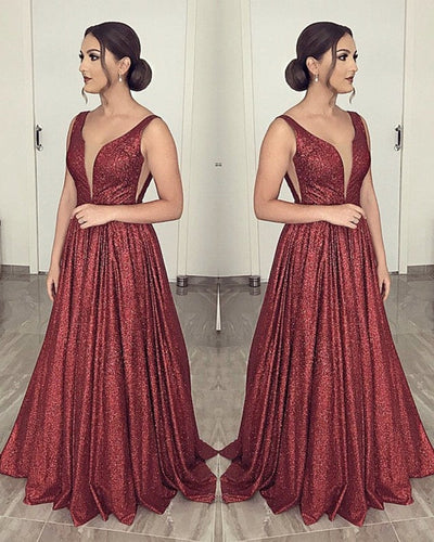 Burgundy Sequin Dresses