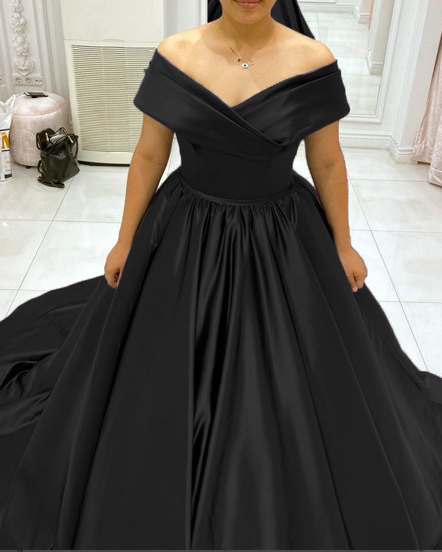 Plus Size Ball Gown Dresses Satin Off Shoulder alinanova Plus Size Ball Gown Dresses Satin Off Shoulder alinanova