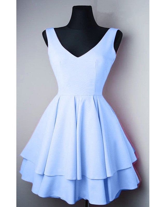 slim fit dress slacks short v neck ruffle satin homecoming dresses for 8th grade prom – alinanova