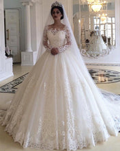 Load image into Gallery viewer, Princess Style Long Sleeves Lace Wedding Dresses

