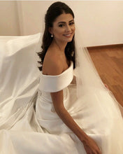 Load image into Gallery viewer, Princess Style Off Shoulder Satin Wedding Dresses
