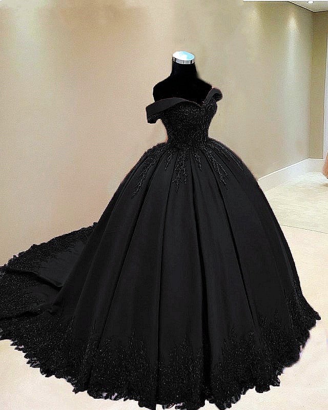 Prom Ball Gown Dresses Lace Edge Off The Shoulder – alinanova
