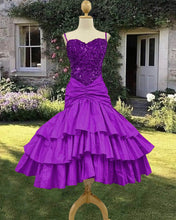 Load image into Gallery viewer, 80s purple prom dress
