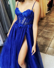 Load image into Gallery viewer, Royal Blue Sparkly Prom Dress
