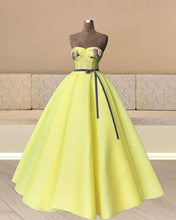 Load image into Gallery viewer, Yellow Corset Ball Gown Dress
