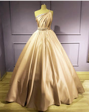 Load image into Gallery viewer, Champagne Satin Prom Dresses
