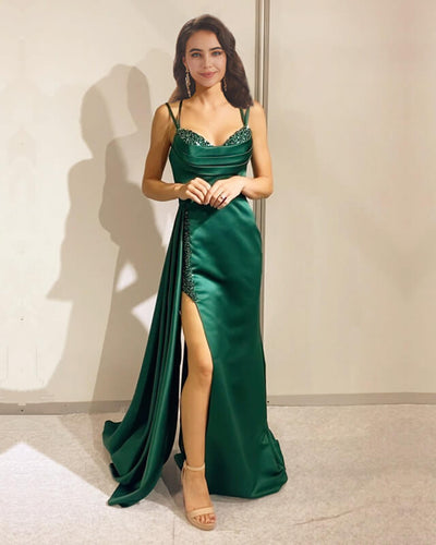 Mermaid Green Dress With Straps